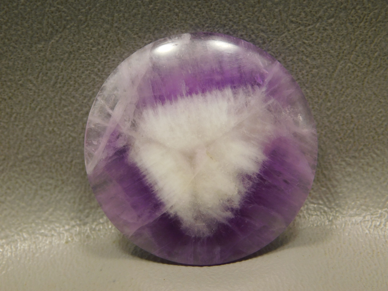 Chevron Amethyst Cabochon 35 mm Round Semi Precious Gemstone 17