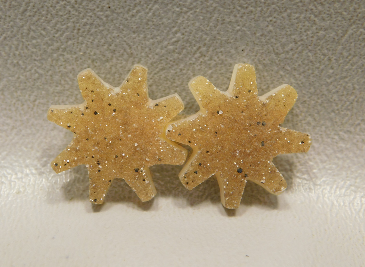 Brazilian Agate Drusy Druse Crystal Custom Cut Star Cabochons #6