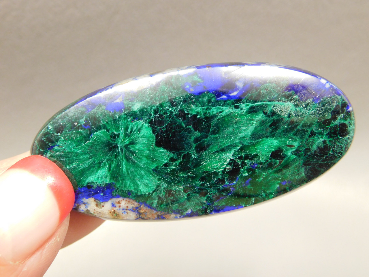 Azurite Malachite Blue Chatoyant Green Gemstone Cabochon #12