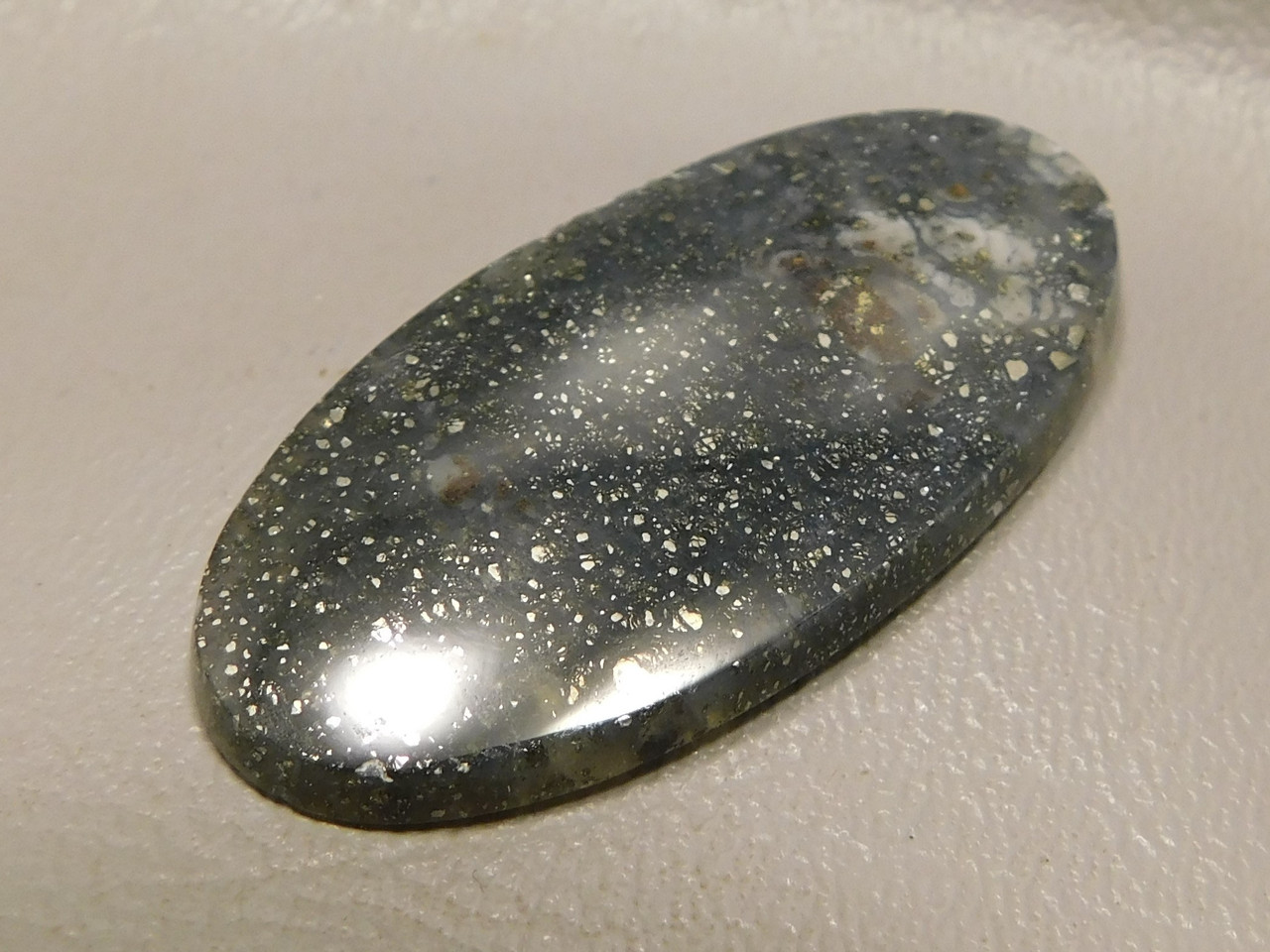 Pyrite Agate Cabochon Rare Lapidary Stone for Jewelry Design #11