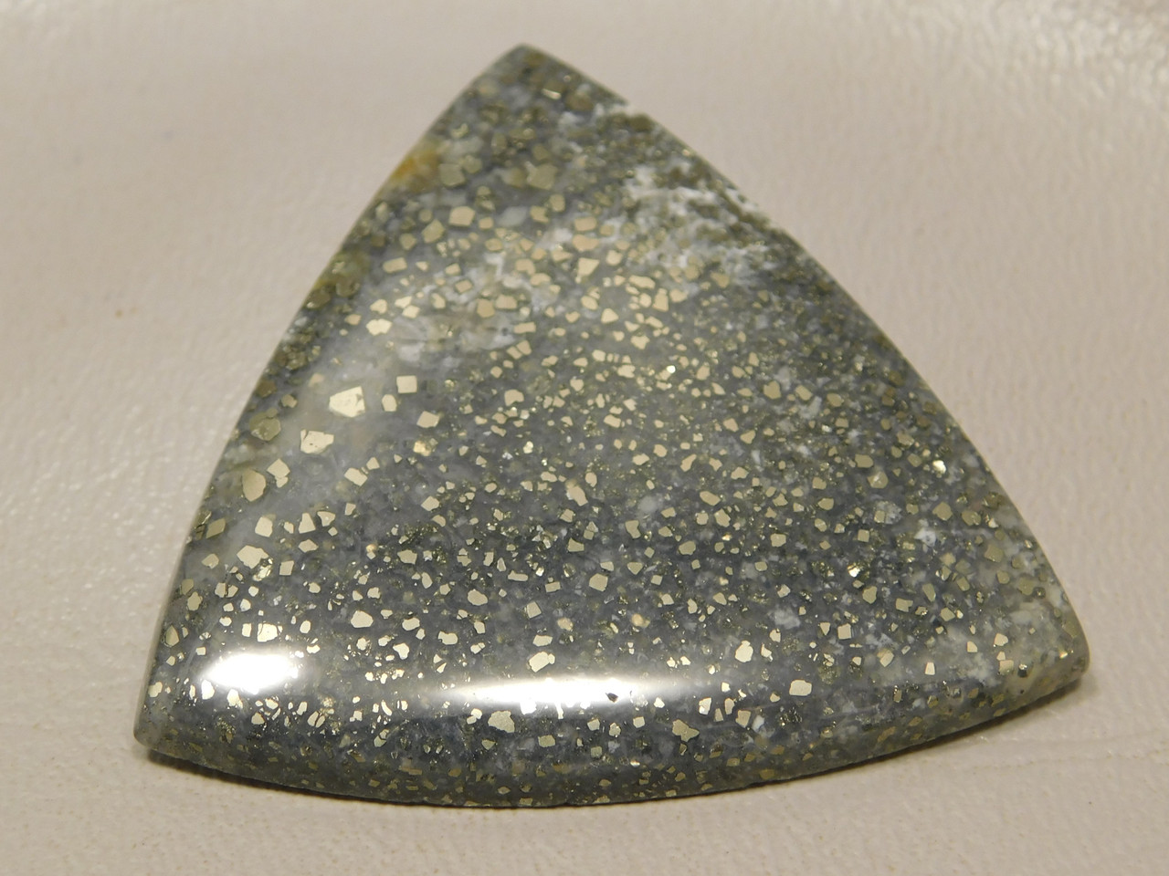 Pyrite Agate Semi Precious Gemstone Triangle Cabochon #10