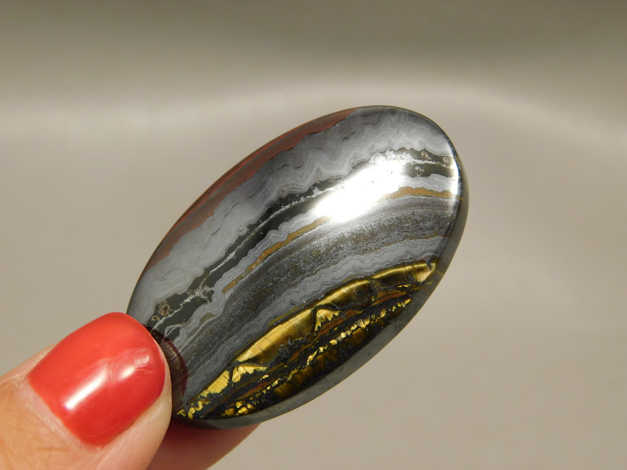 Tiger Iron Semi Precious Stone Cabochon #5