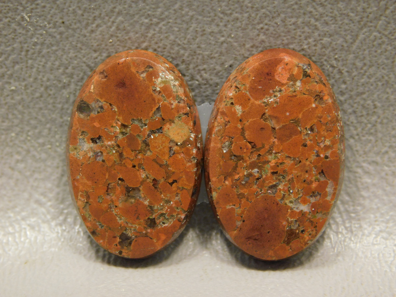 Copper Rose Kingston Conglomerate Matched Pair Cabochons Stones #1