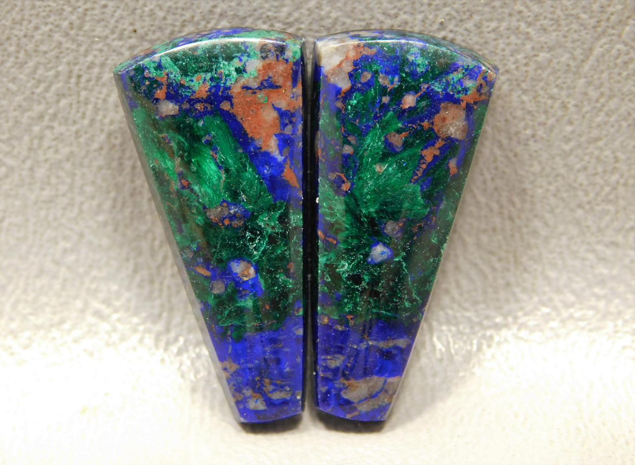 Azurite-Malachite Matched Pair Cabochons for Jewelry Making #21