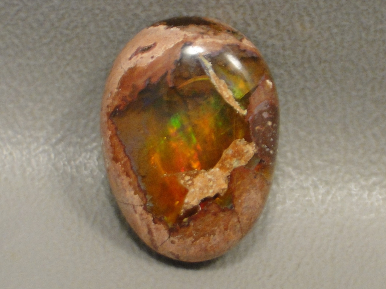 Iridescent Mexican Fire Opal Cabochon Semi Precious Gemstone #22