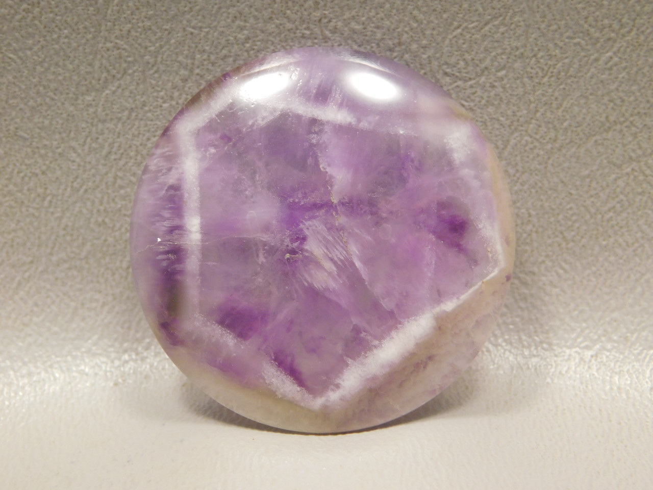Chevron Amethyst Cabochon 40 mm Round Natural Purple Gemstone #3