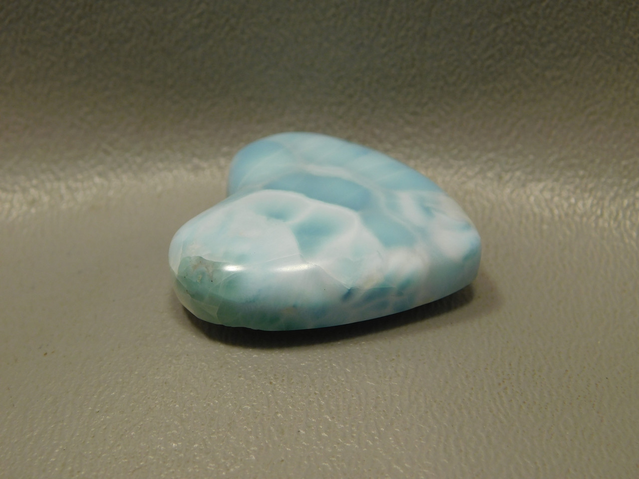 Heart Shaped Cabochon Sea Blue Larimar Loose Stone #21