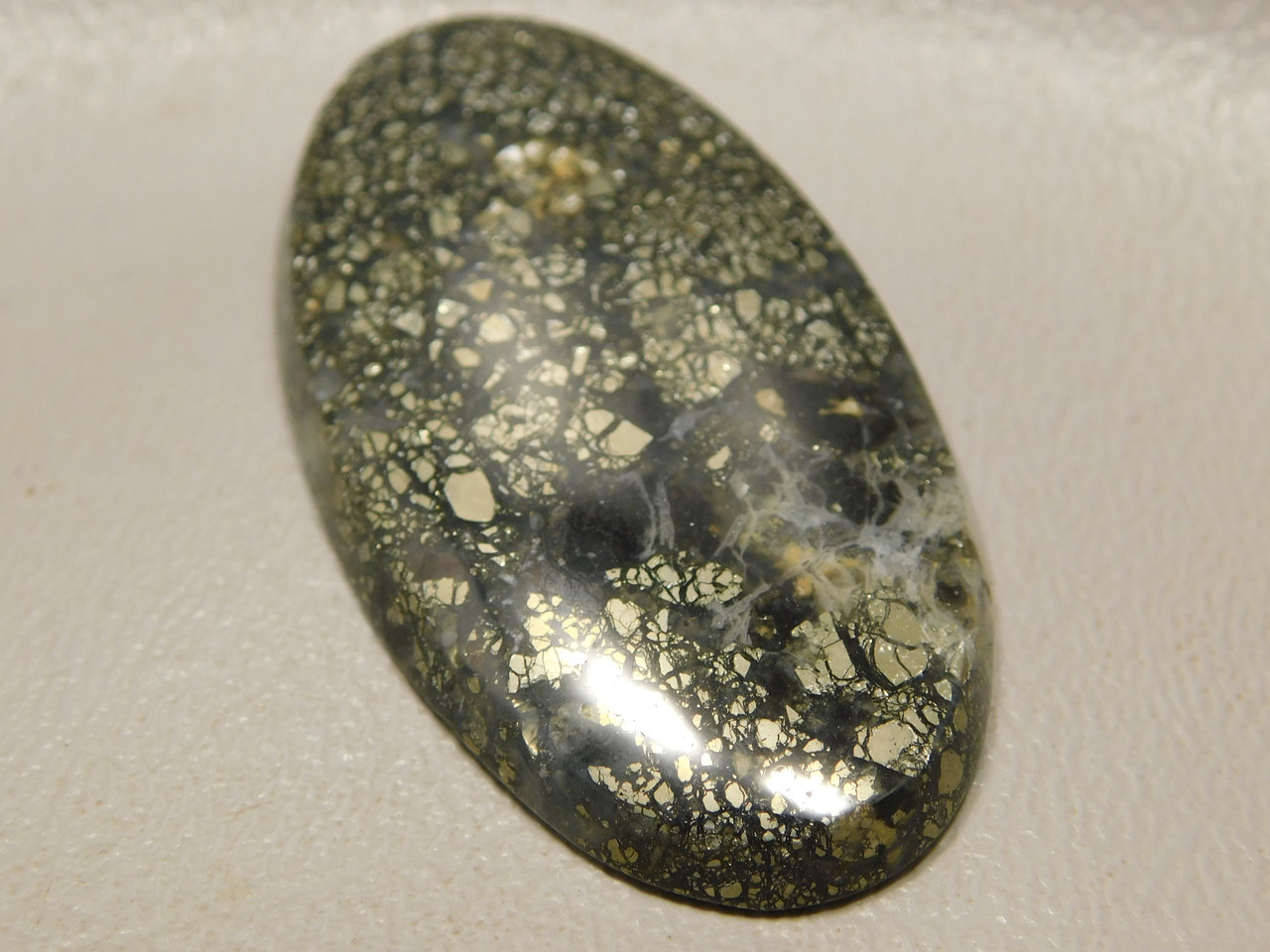 Stone Cabochon Pyrite Agate Designer Semi Precious Gemstone #16