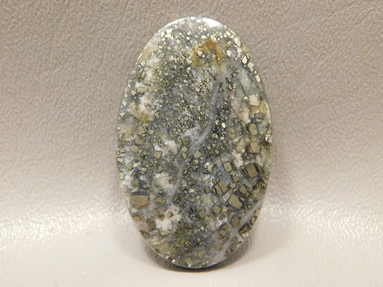 Stone Cabochon Gold Pyrite Agate Semi Precious Gemstone #20