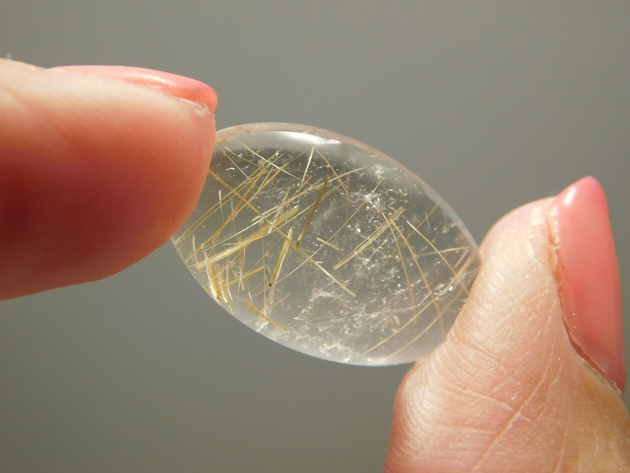 Rutilated Quartz Small Oval Crystal Semi Precious Gemstone #6