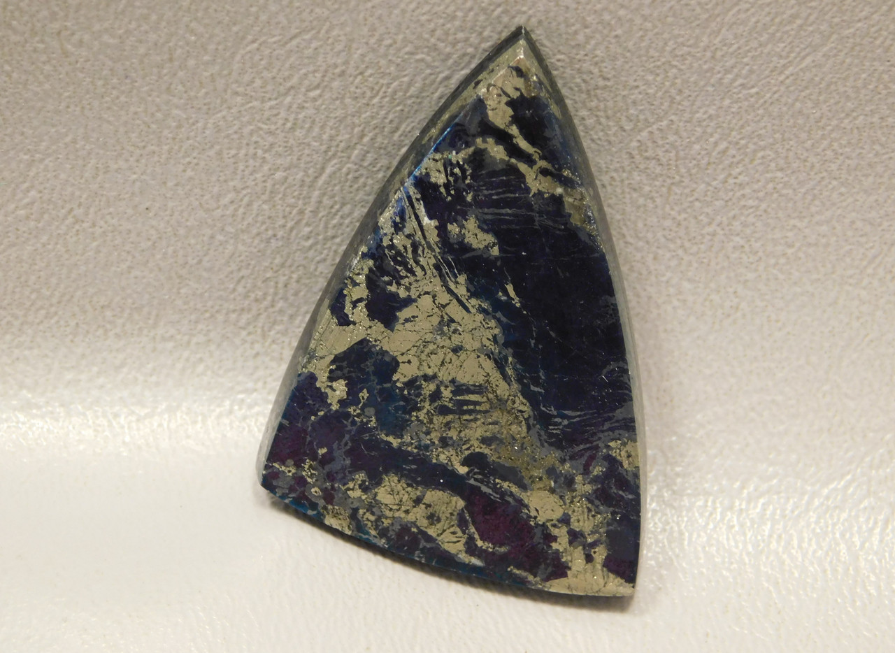 Covellite Cabochon Metallic Blue Large Triangle Semi Precious Stone #8
