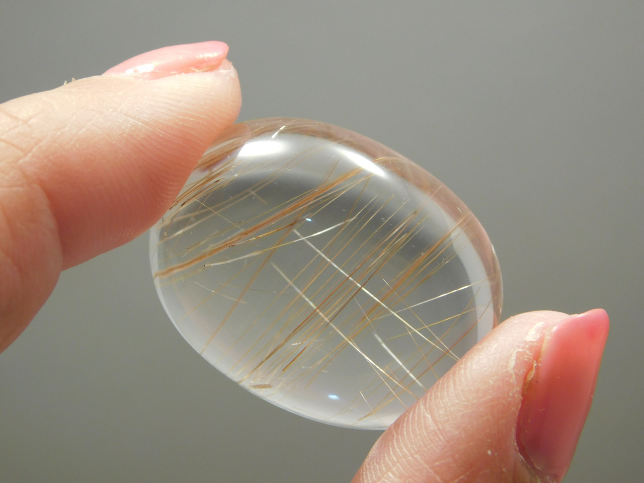 Rutilated Quartz Crystal Gemstone Jewelry Cabochon #Q2