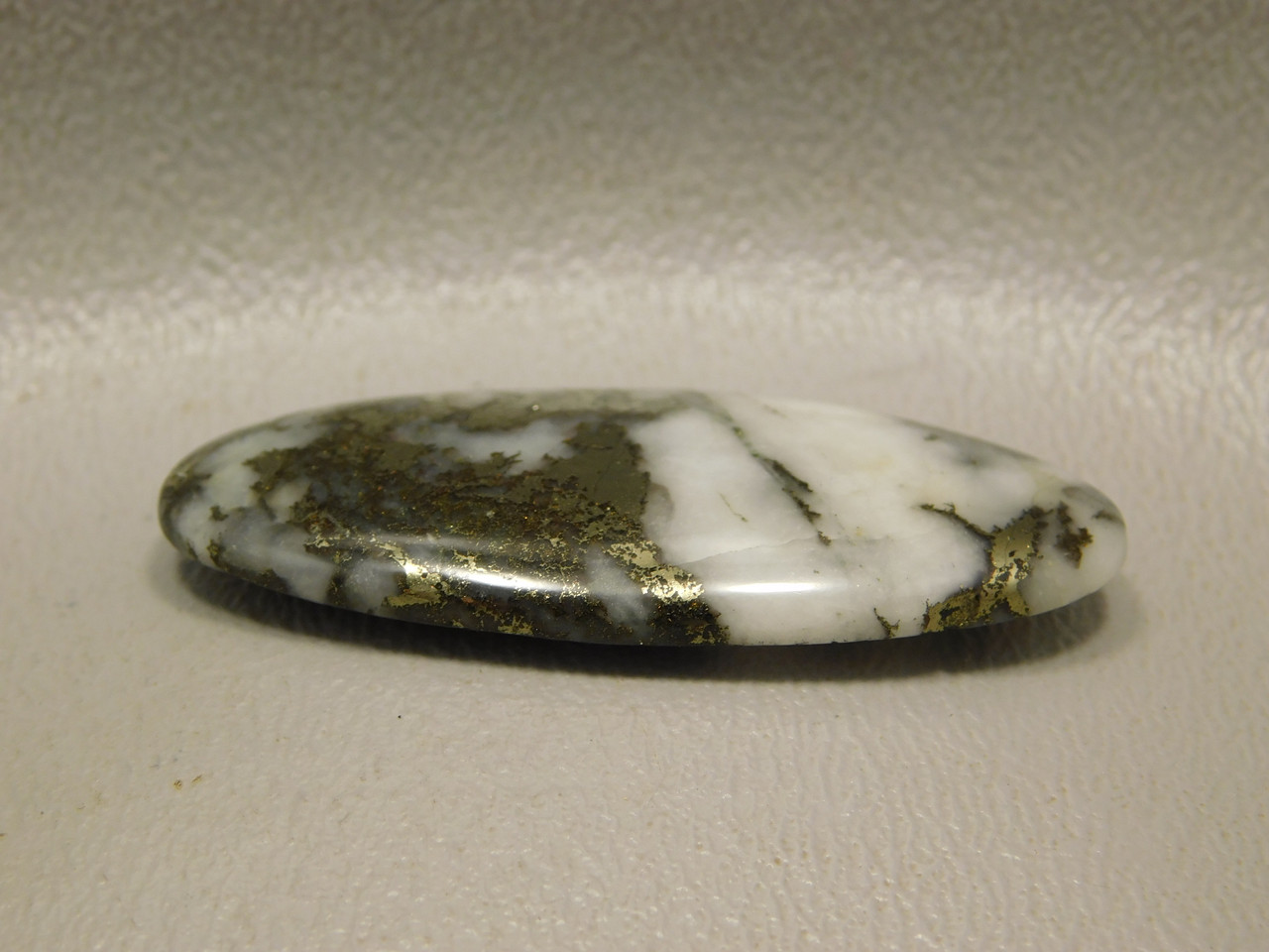 Cabochons Mohawkite Stone Metallic Gold in White Gemstone  #19