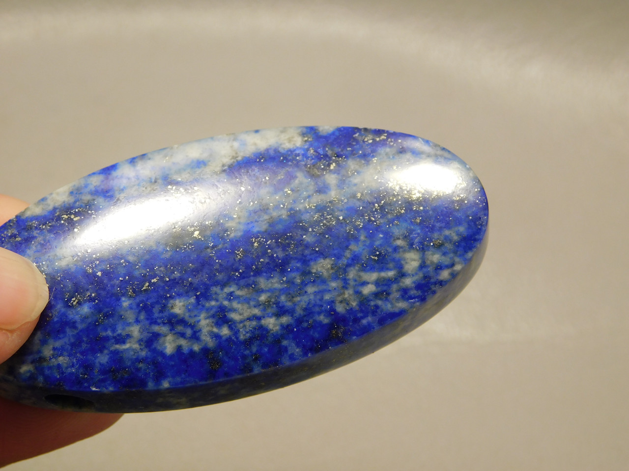 Lapis Lazuli with Pyrite Drilled Stone Bead Pendant #4