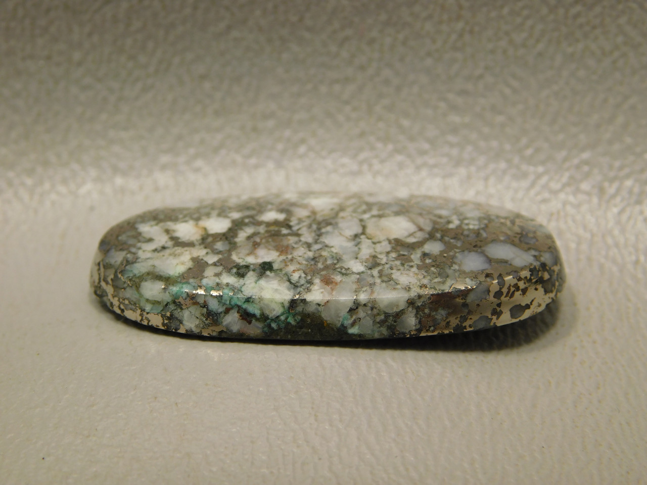 Mohawkite Stone Oval Shiny Metallic Gold Silver Cabochon  #12