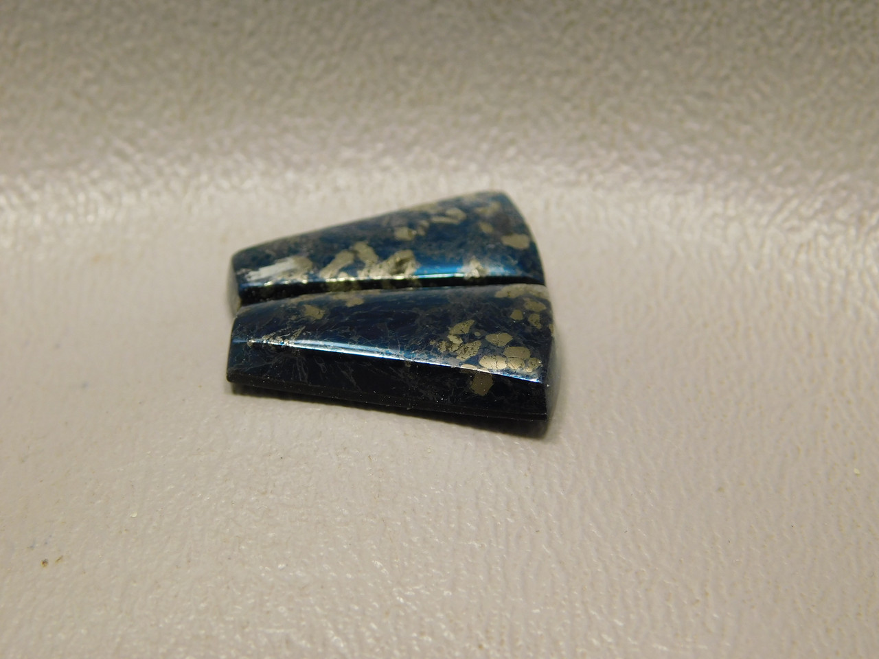 Covellite Metallic Blue Stone Cabochons Matched Pair for Earrings #2