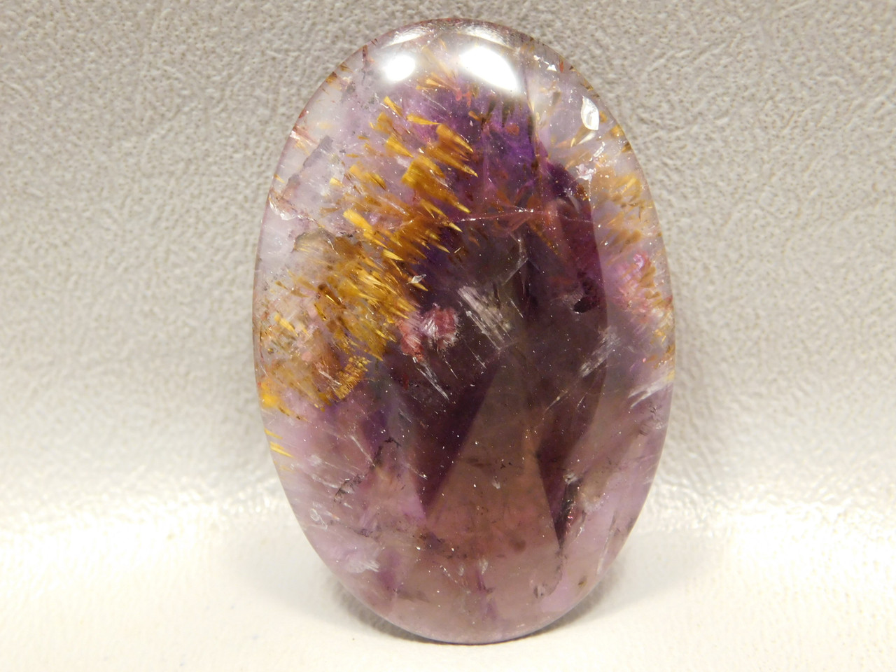 Cacoexnite Amethyst Quartz Included Gemstone Cabochon #2