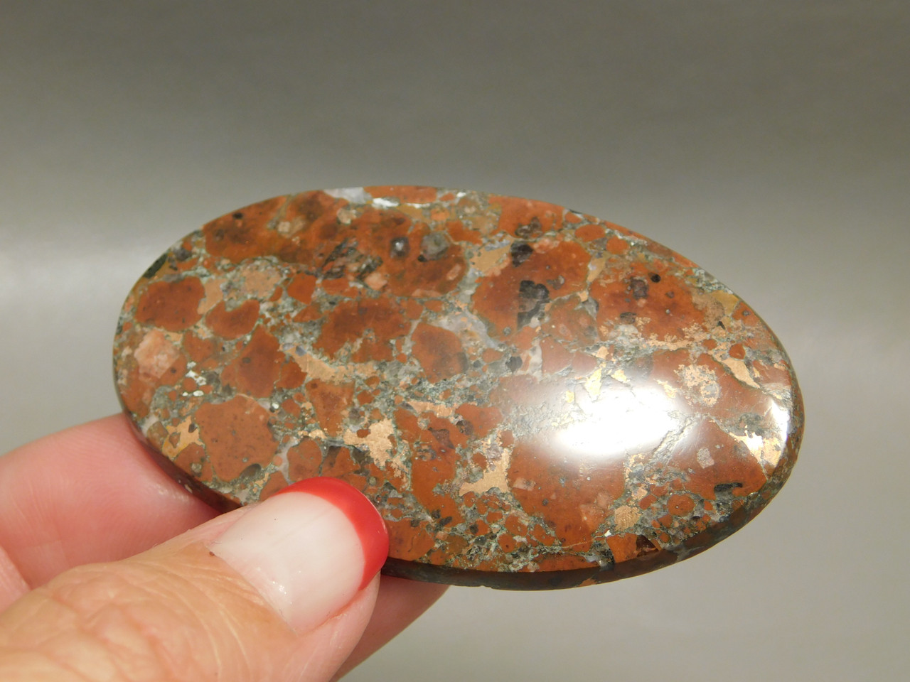 Large Stone Cabochon Copper Rose Native Kingston Conglomerate #8