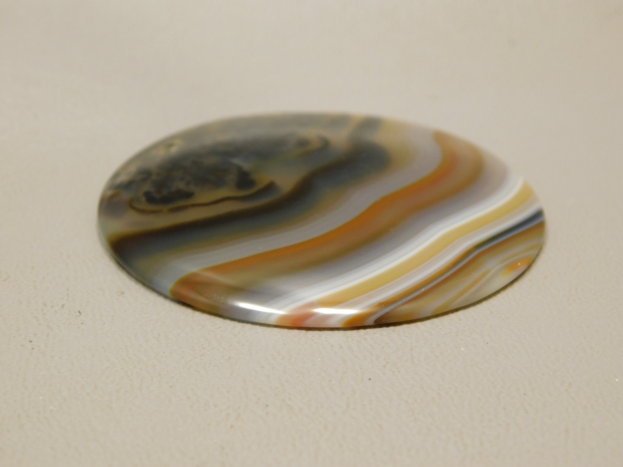 Brazilian Piranha Translucent Banded Agate 52 mm Round Cabochon #20