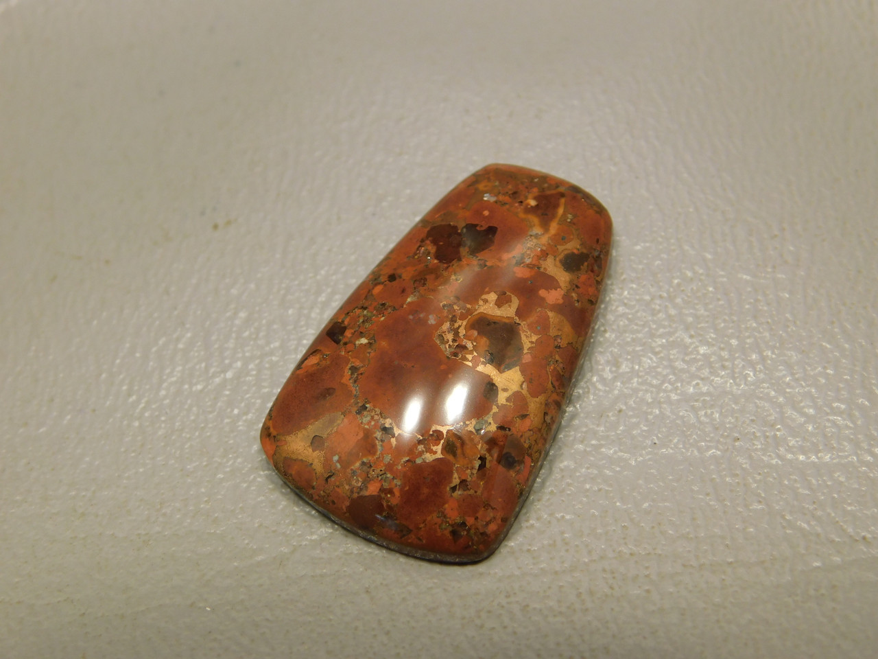 Trapezoid Cabochon Native Copper Rose Red Stone #20