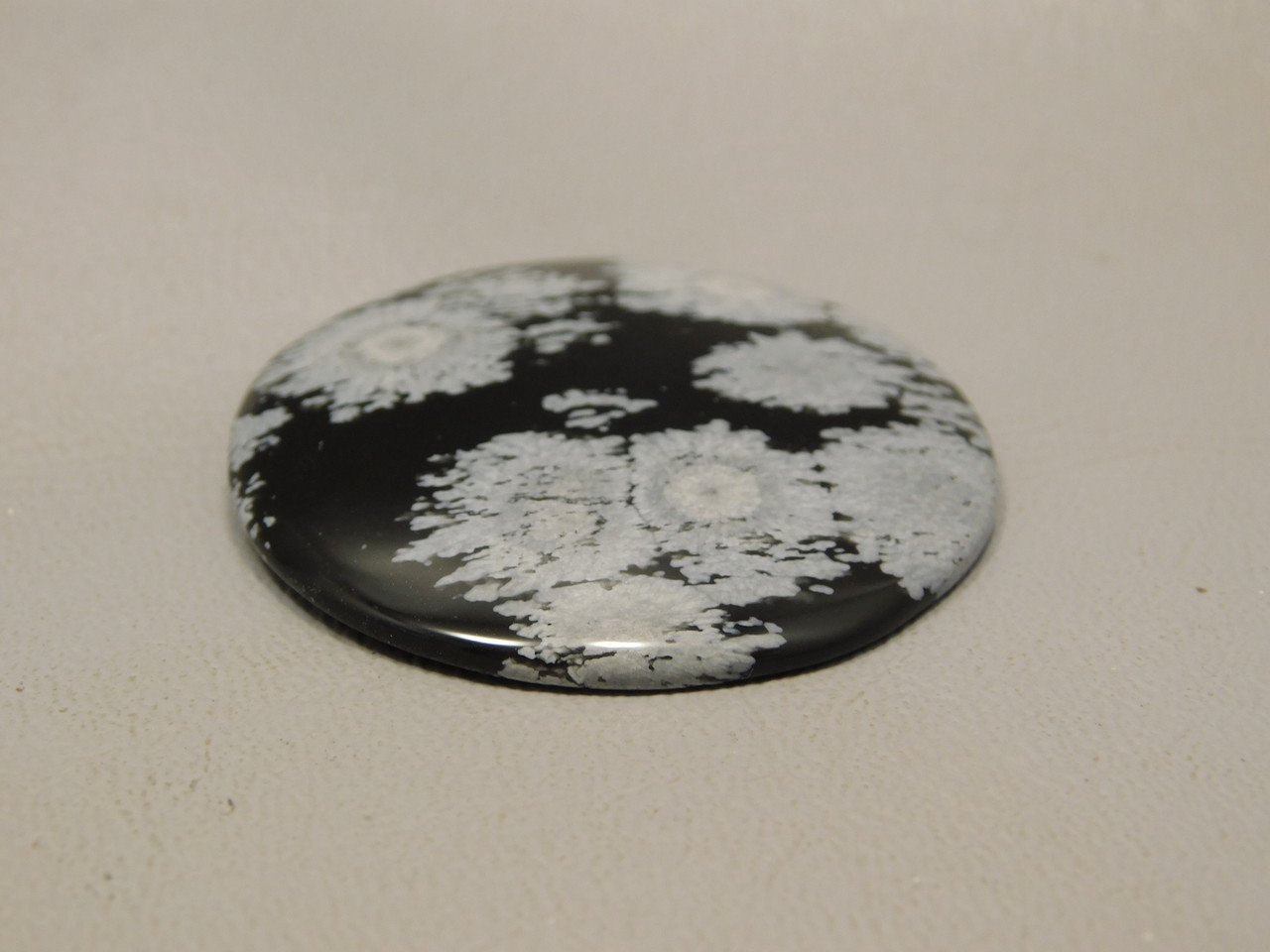 Snowflake Obsidian Cabochon 39 mm Round Stone #6