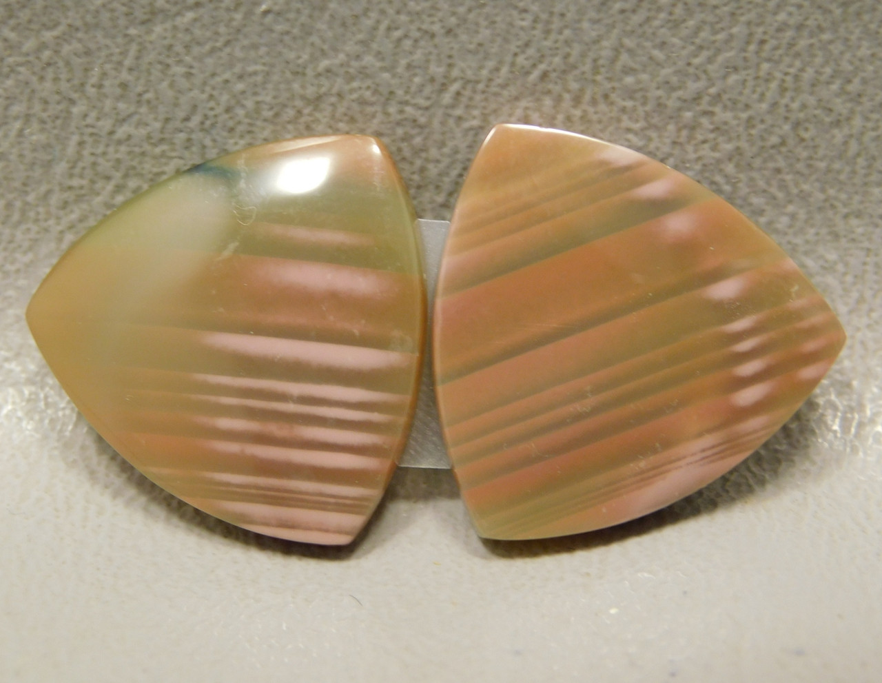 Royal Imperial Jasper Cabochon Stone Matched Pair 20 mm Trillion #11