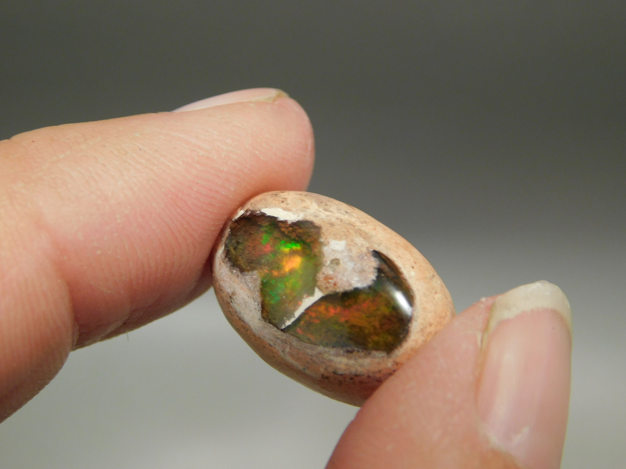 Gemstone Rainbow Iridescent Mexican Fire Opal Cabochon Stone #10