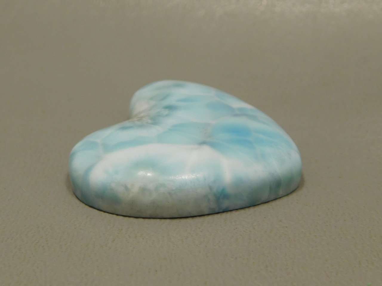 Cabochon Heart Shaped Sea Blue Stone Larimar Jewelry Design #24