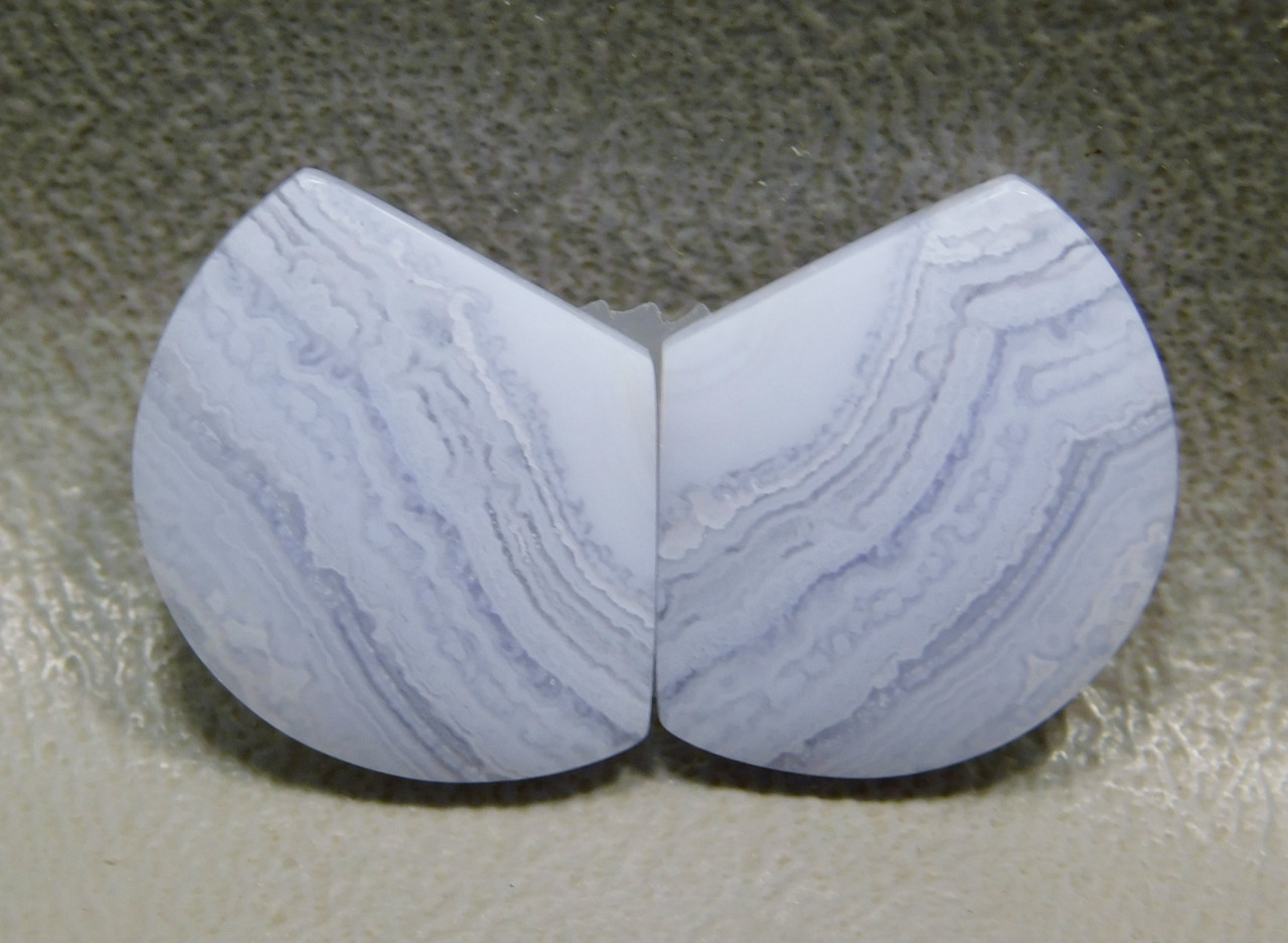 Cabochons Blue Lace Agate Matched Pair for Earrings  #14