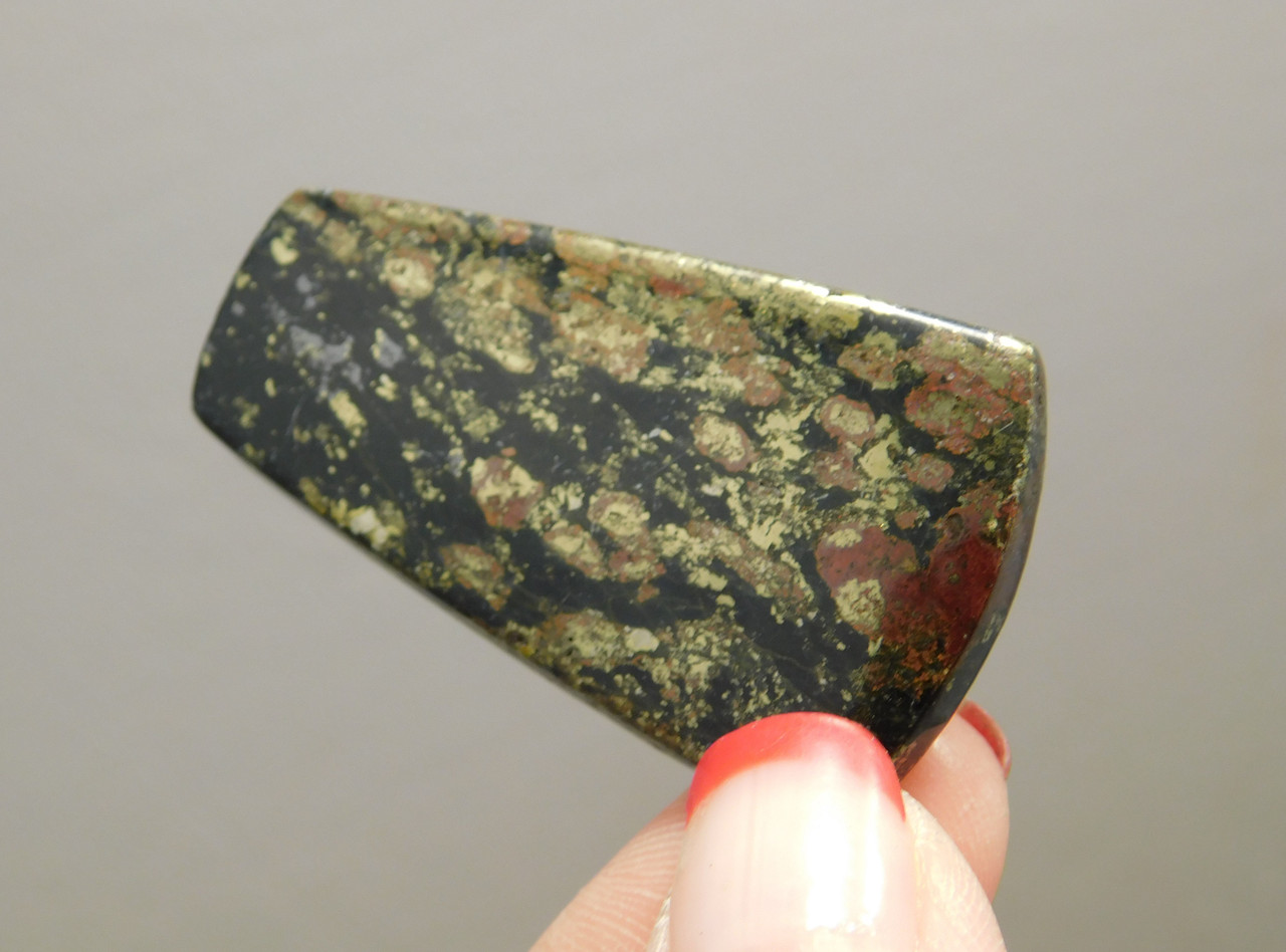 Apache Gold Cabochon Gemstone Trapezoid Black Stone #24