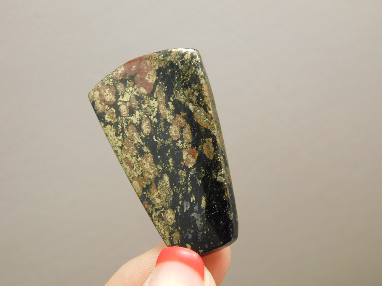 Apache Gold Cabochon Gemstone Trapezoid Black Stone #24