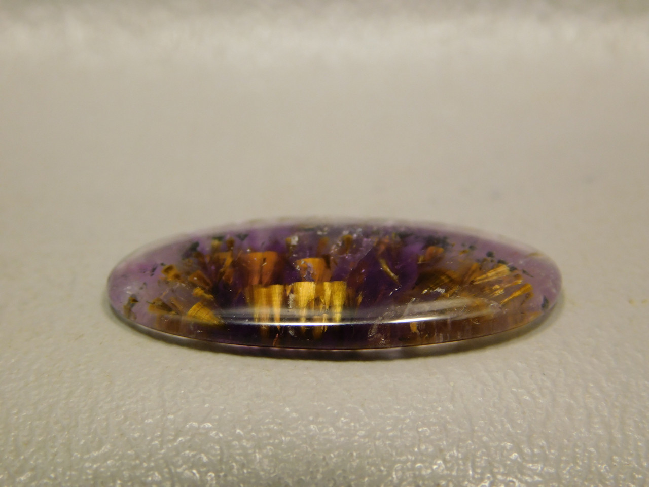 Cacoxenite Amethyst Quartz Purple Gold Gemstone Cabochon #9