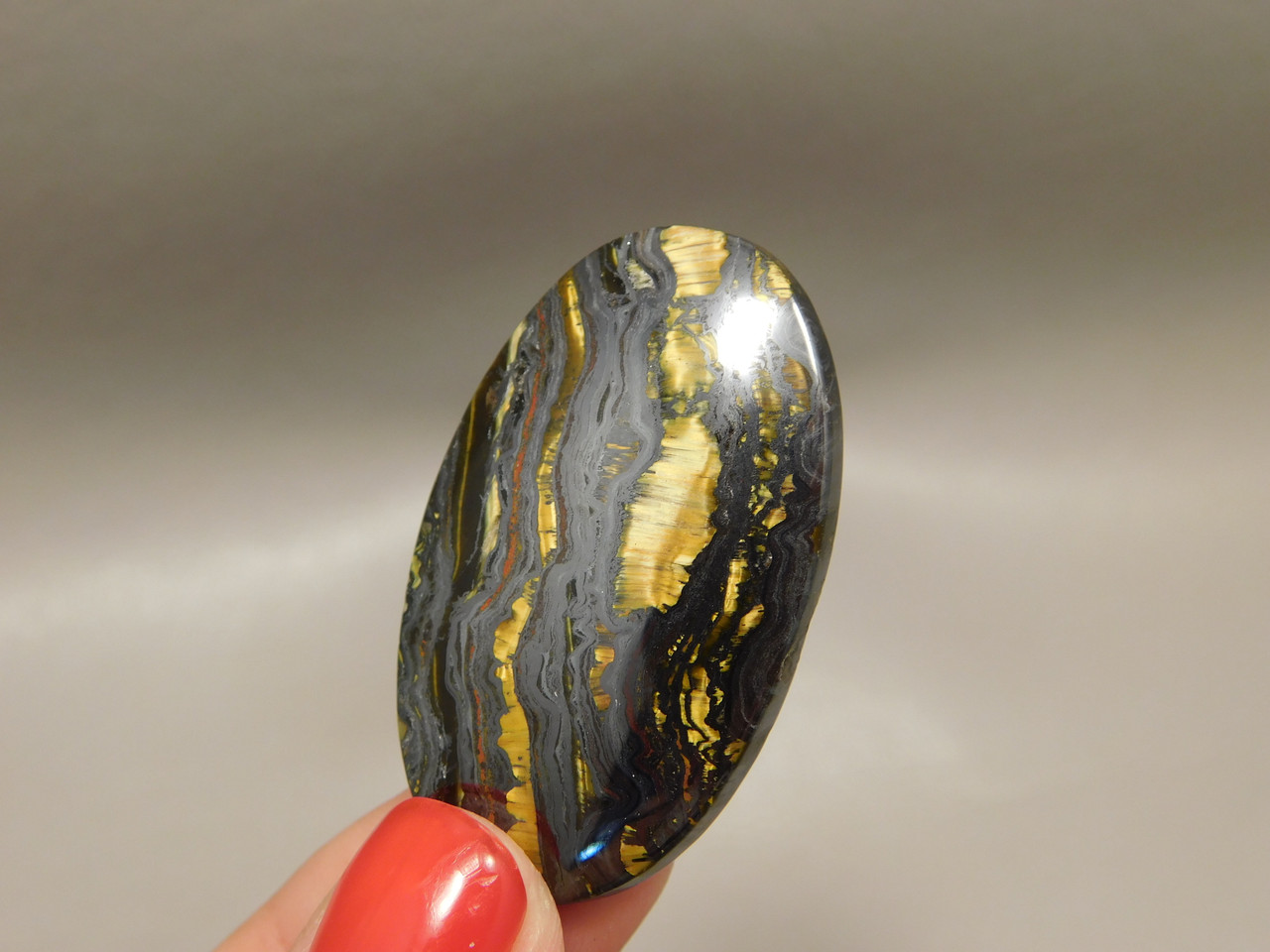 Tiger Iron Golden Chatoyant Stone Cabochon #6