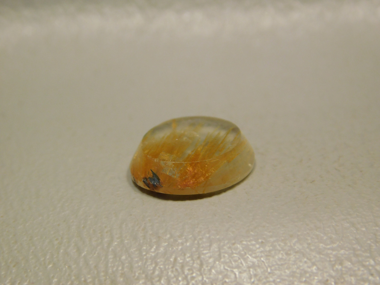 Rutilated Quartz Crystal Small Oval Clear Gold Inclusions Cabochon #17