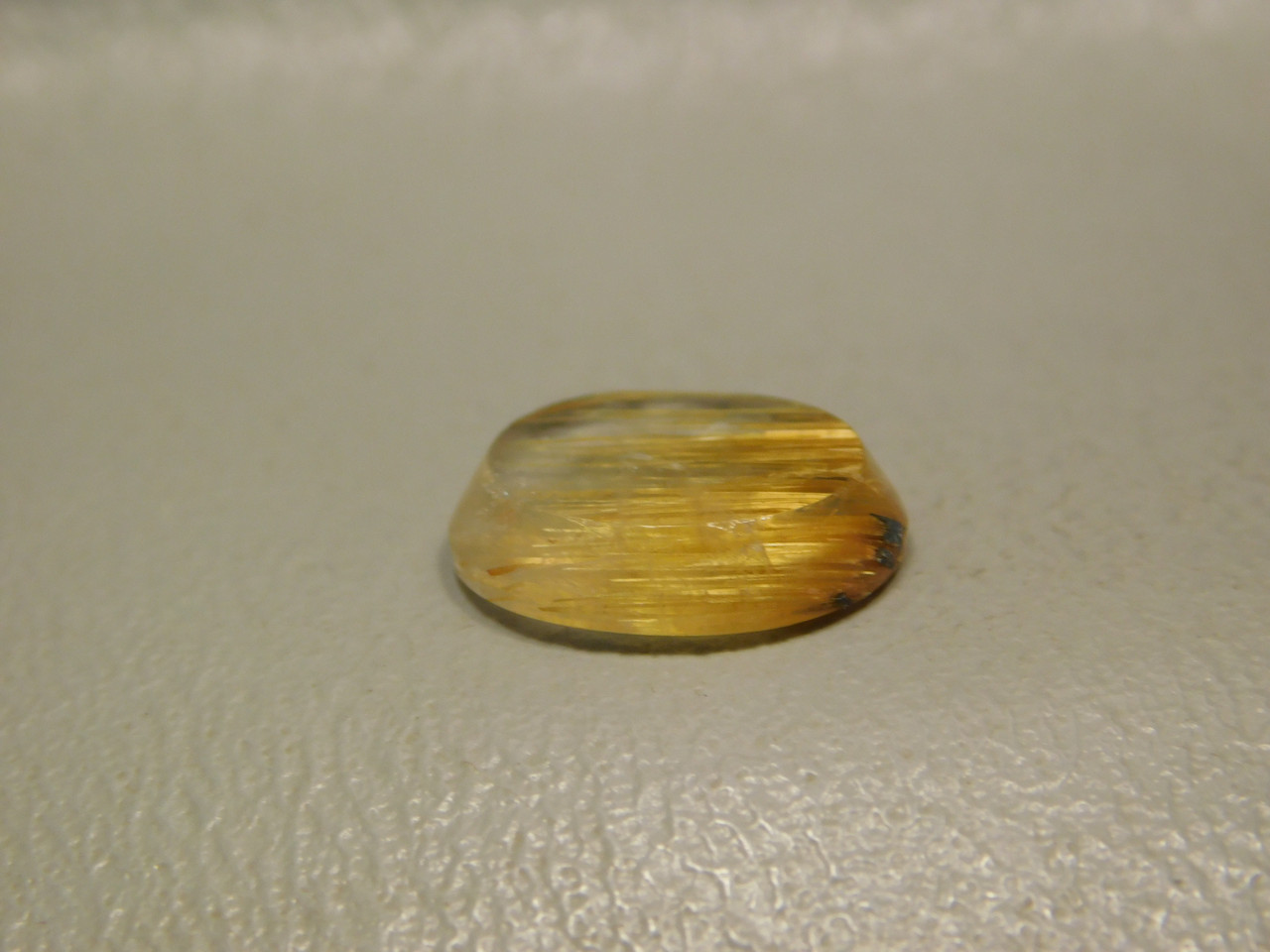 Rutilated Quartz Crystal Small Oval Clear Gold Inclusions Cabochon #17