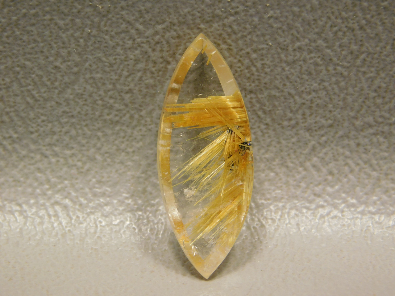 Partial Starburst Rutilated Quartz Marquise Cabochon #RRQ10