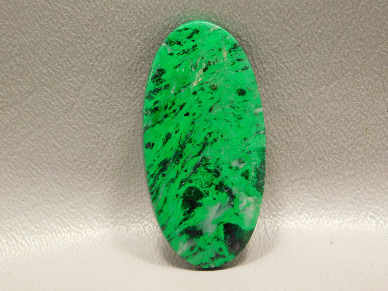 Maw Sit Sit High Grade Rare Green Jade Black Oval Stone Cabochon #24