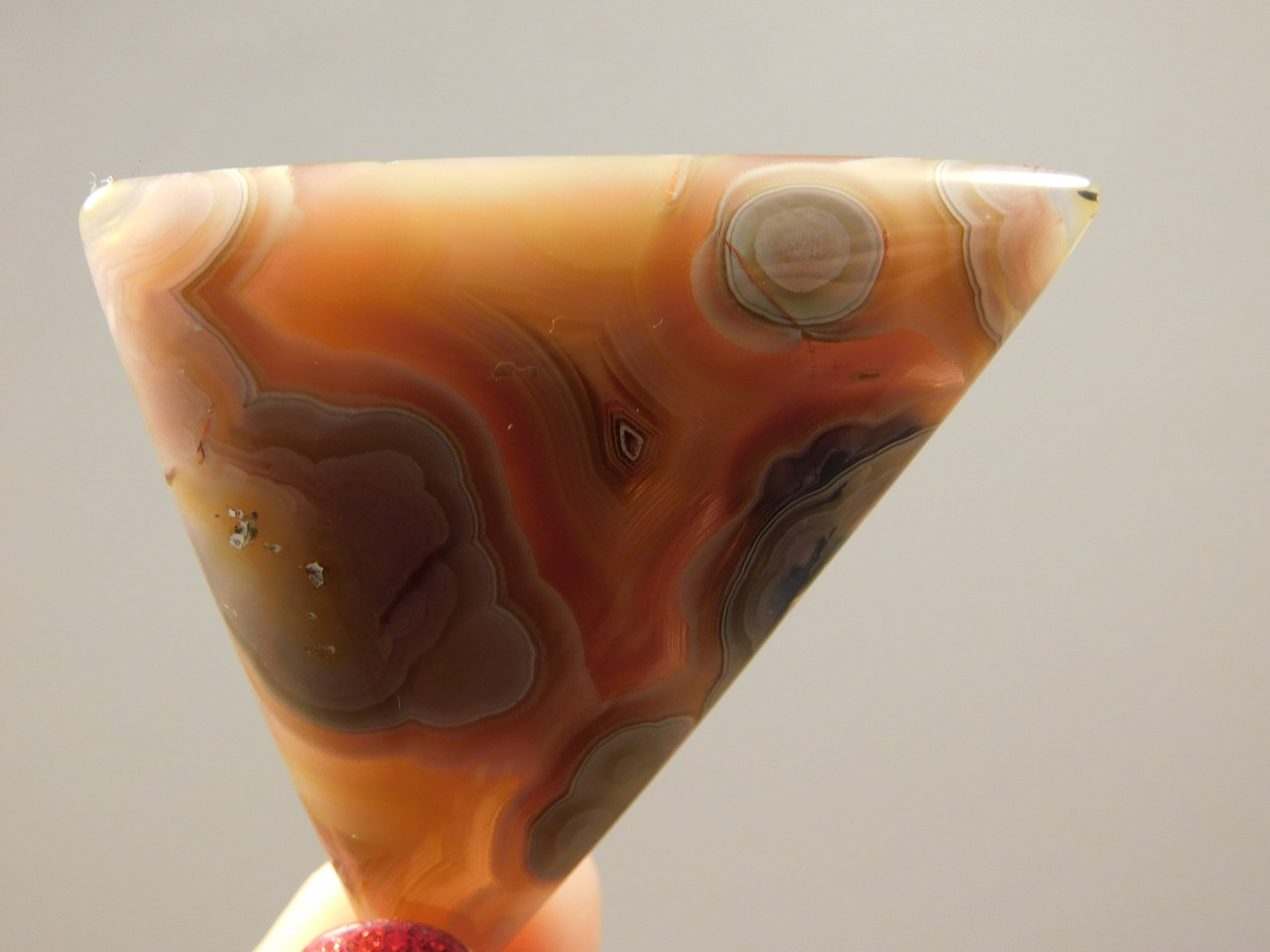 Laguna Agate Red Banded Designer Cabochon Triangle Jewelry Stone #20