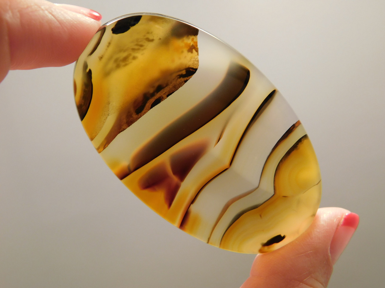 Banded Agate Translucent Cabochon Stone for Jewelry Making #7