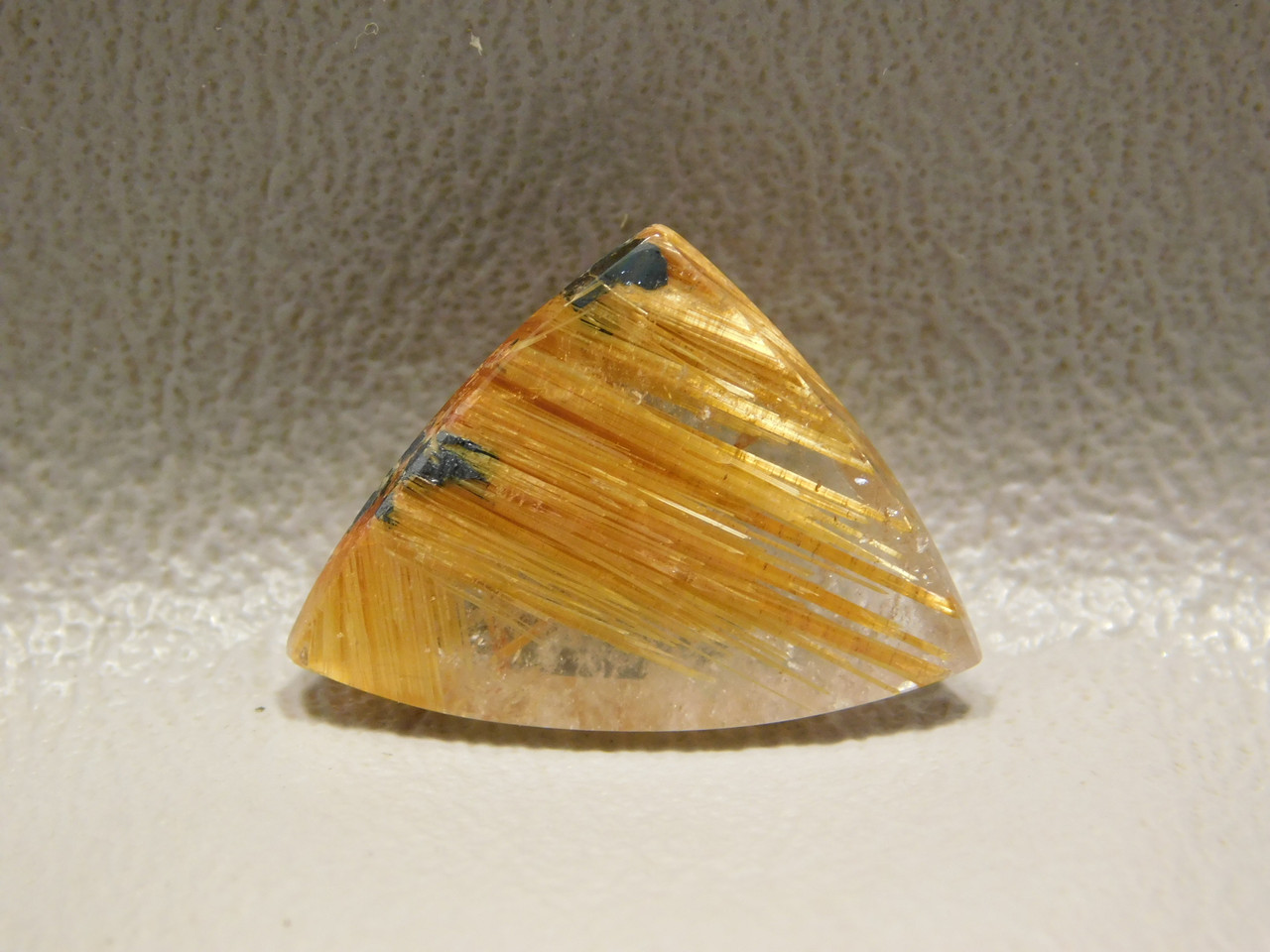 Partial Starburst Rutilated Quartz Rutile Triangle Cabochon #RRQ15