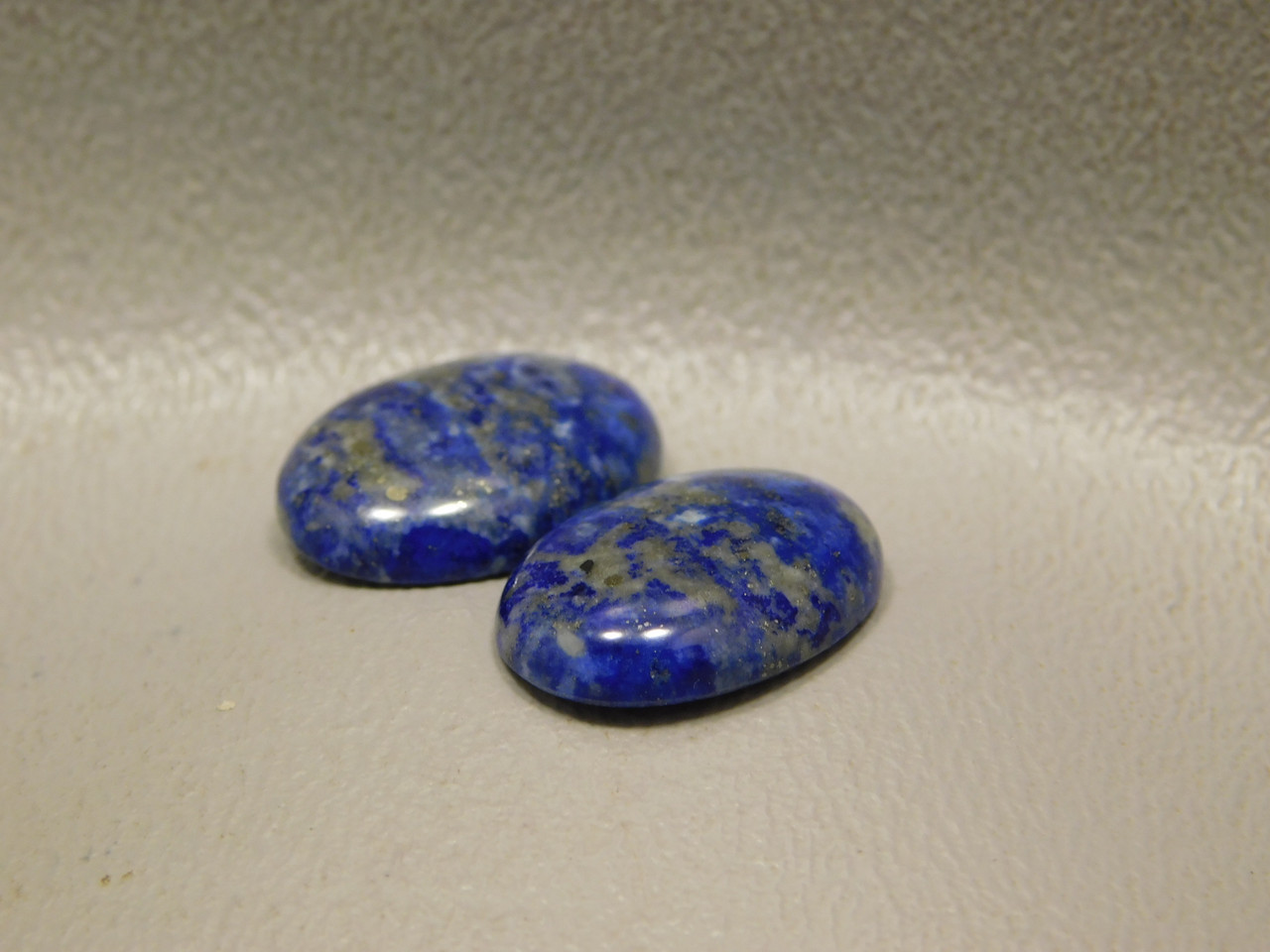 Cabochons Natural Stones Lapis Pyrite Ovals Matched Pairs #19