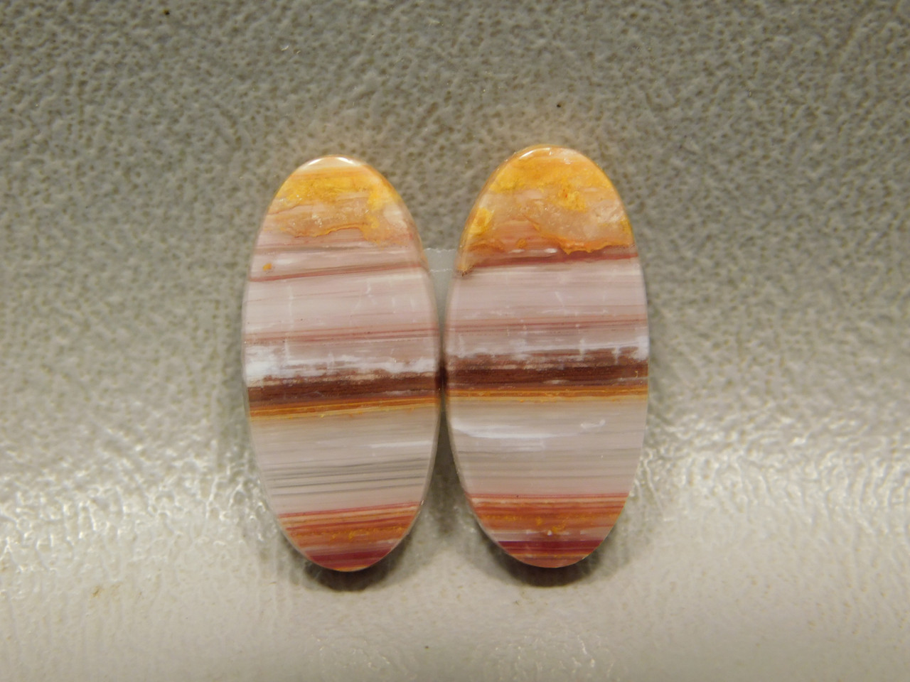 Striped Candy Opal Matched Pairs Small Cabochon Earring Stones #4