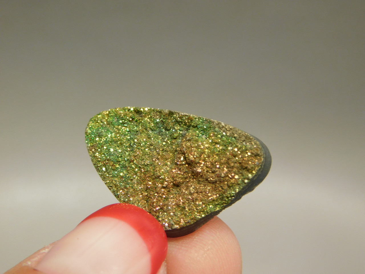 Natural Rainbow Pyrite Druse Jewelry  Cabochon Stone #19