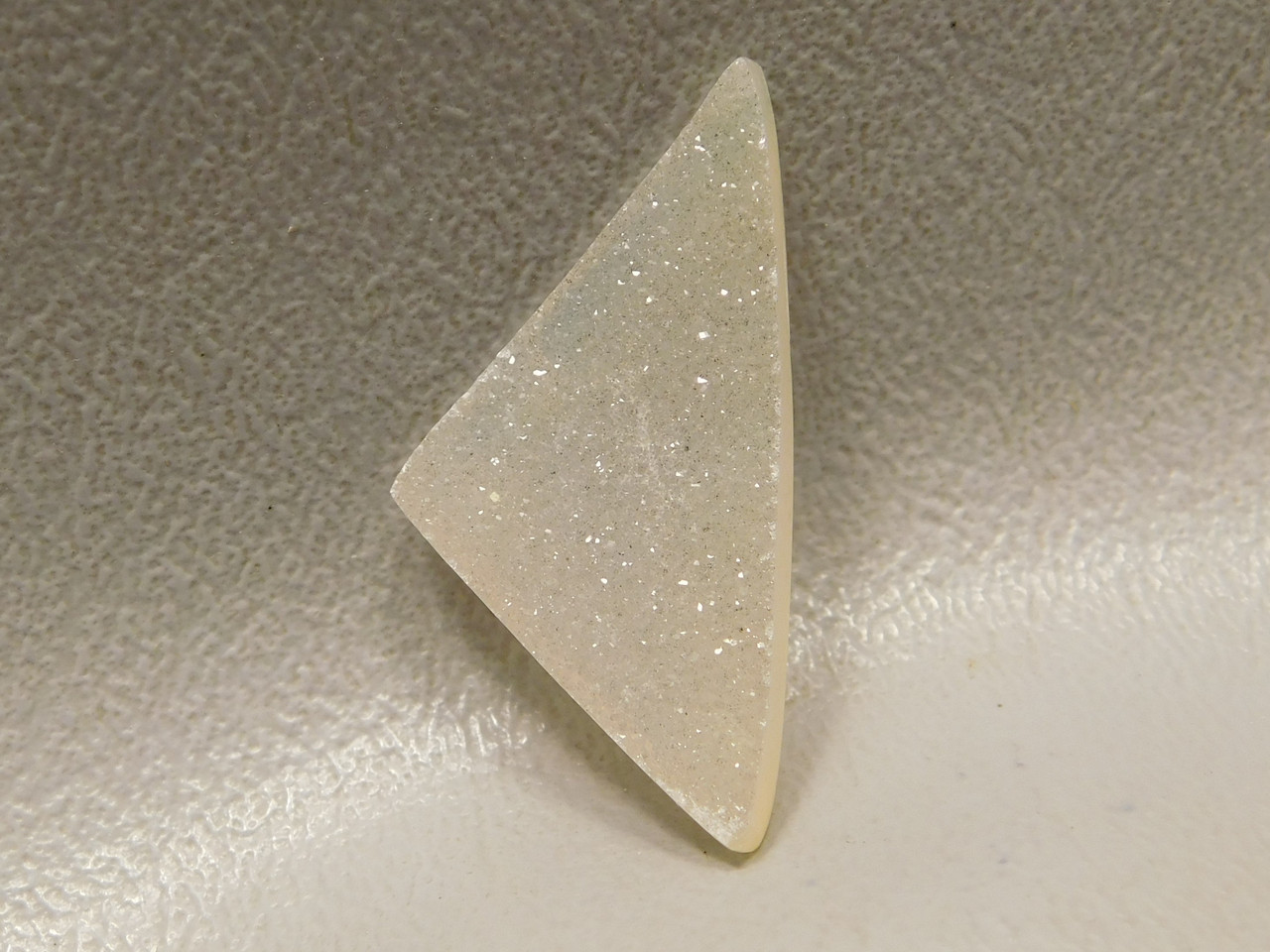  Sparkling Drusy Cabochon White Druse Agate Crystal Triangle Stone #23