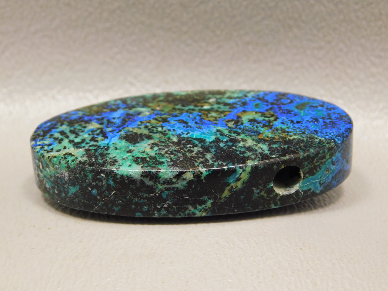 Azurite Malachite Top Drilled Stone Oval Gemstone Bead Pendant #2