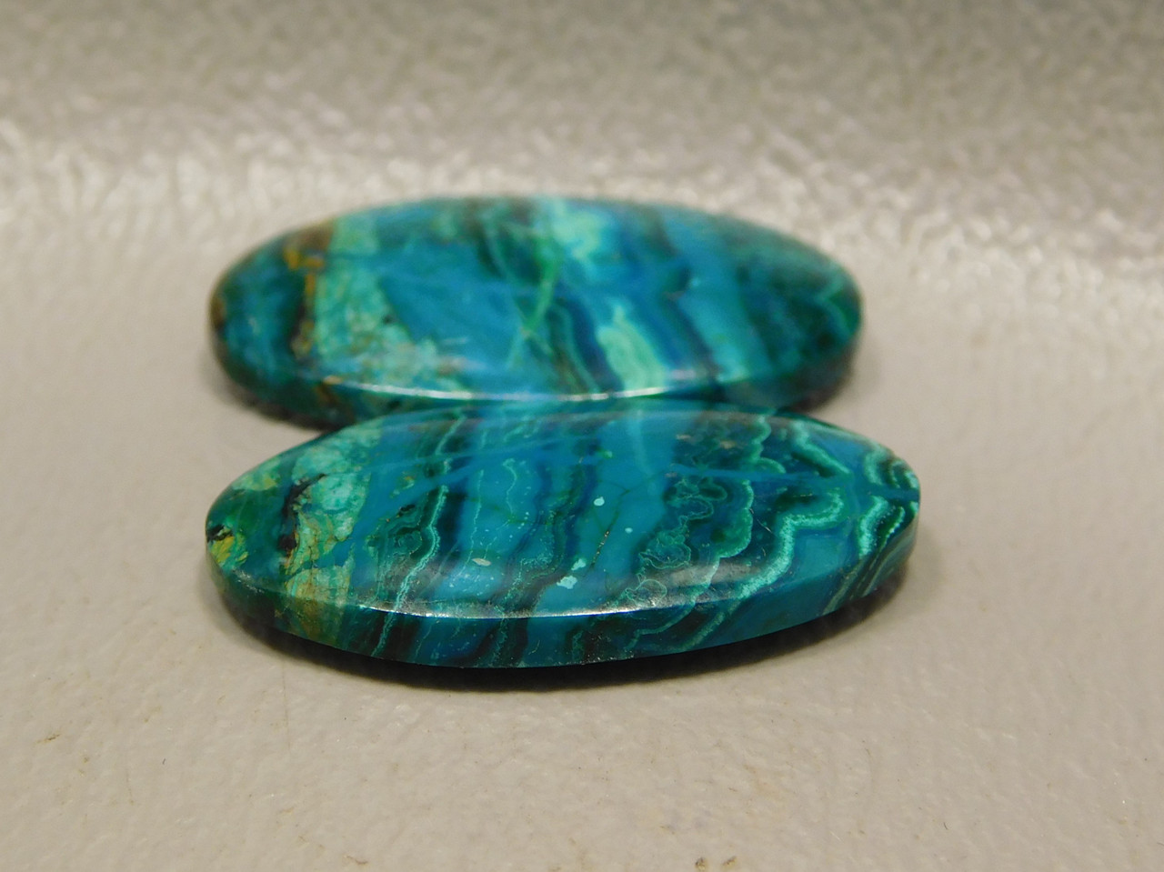 Chrysocolla Malachite Earrings Stones Cabochons Arizona #32