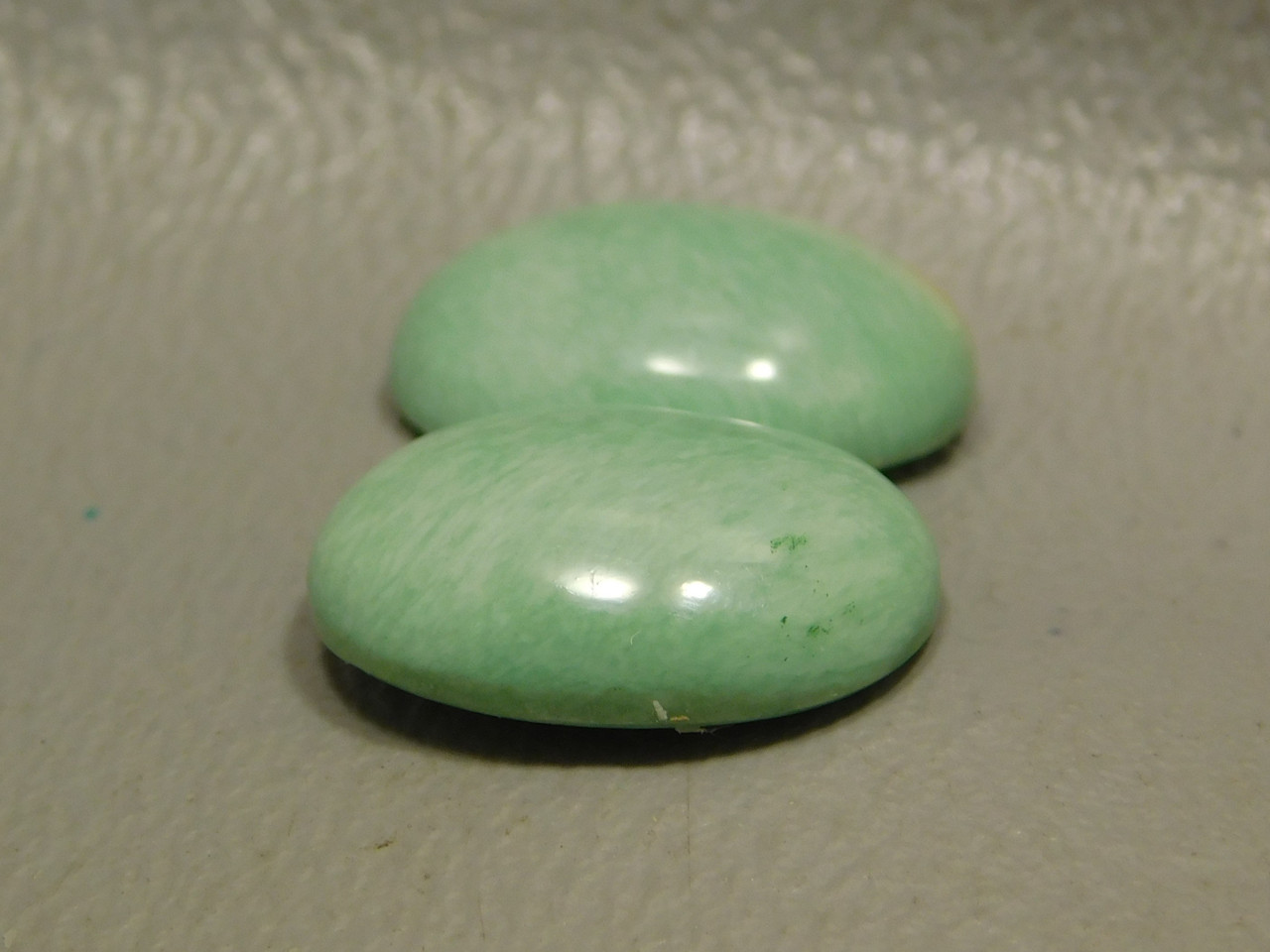 Variscite Matched Pair Pale Green Cabochons for Earrings #5