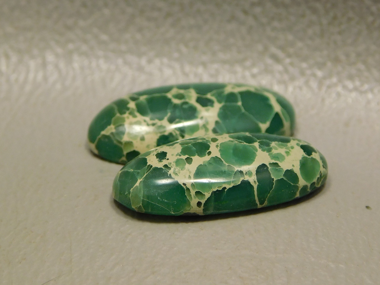 Green Webbed Variscite Designer Cabochon Ovals Pairs Stones #17