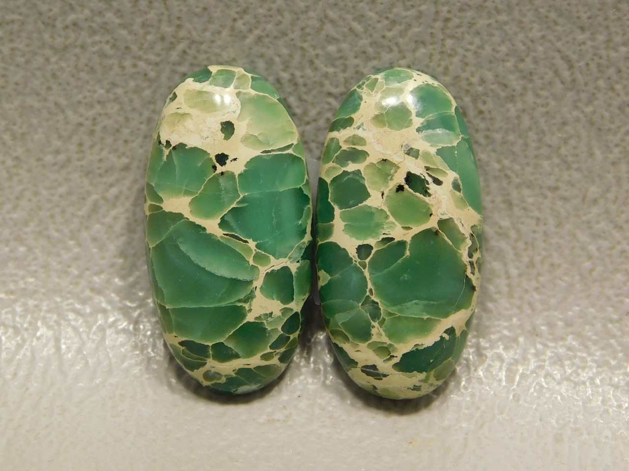 Green Web Variscite Designer Cabochon Ovals Pairs Stones #13