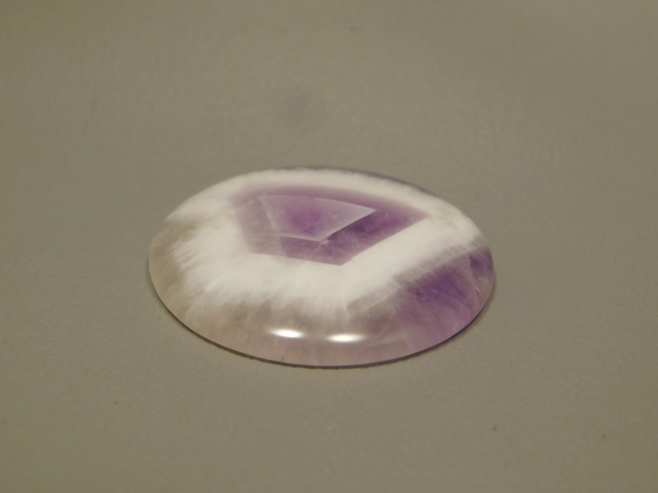 Chevron Amethyst Cabochon Purple White 30 mm Round Stone #10